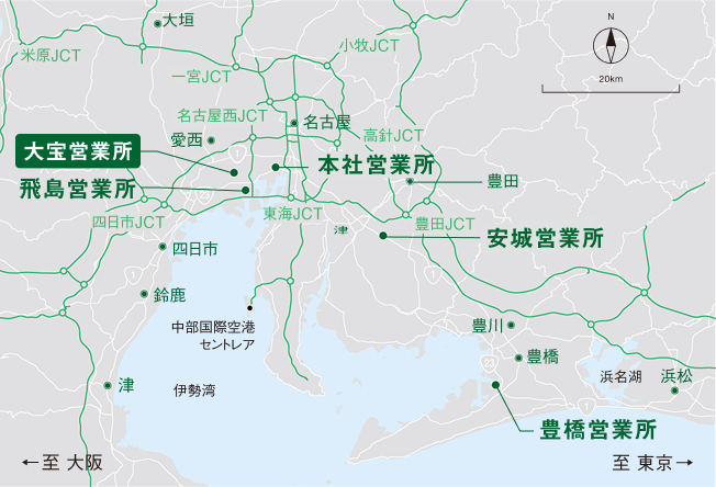 大宝営業所の位置関係マップ